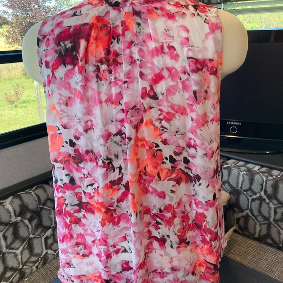 Apt. 9 Sleeveless Button Top Pink Print Loose Fit Size 0X Great worn with jeans! - Picture 3 of 6